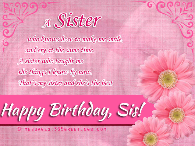 Happy Birthday Wishes Messages Sister