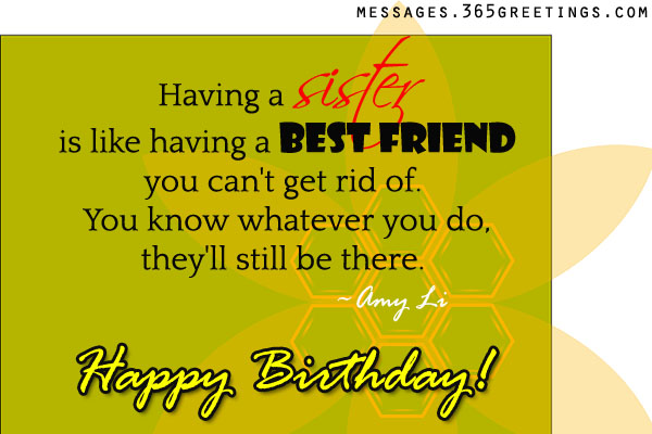 Birthday Wishes for Sister Messages, Greetings and Wishes - Messages ...