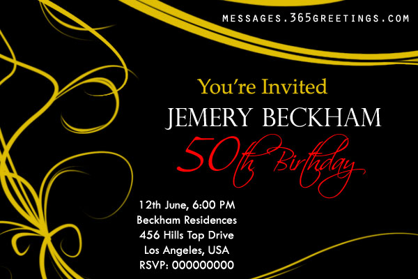 50th birthday invitation wording