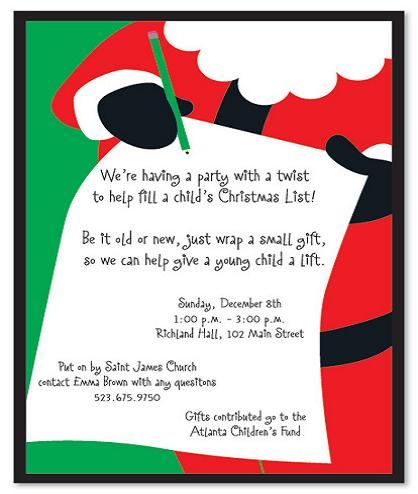 holiday potluck invitation