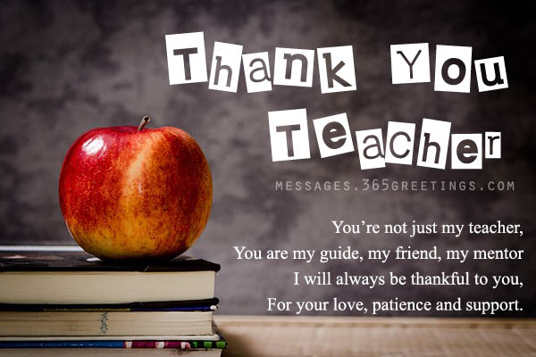 thank you teacher card messages