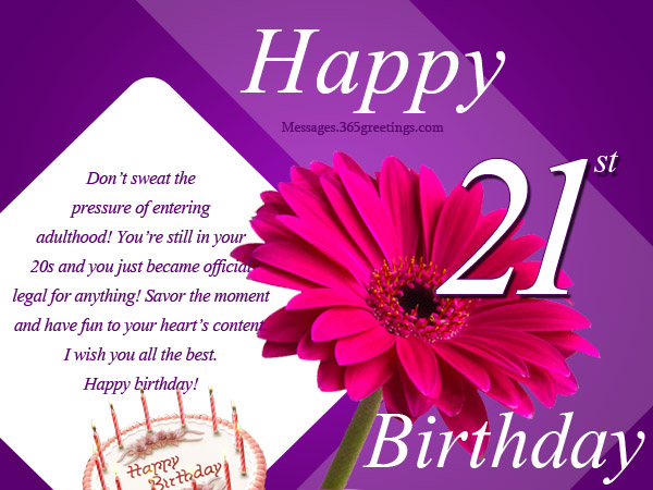 What To Write In 21st Birthday Card For A Girl