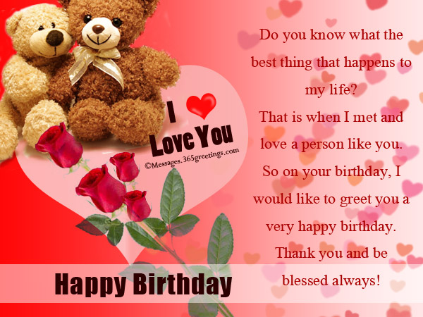 Romantic Birthday Wishes Messages, Greetings and Wishes - Messages ...