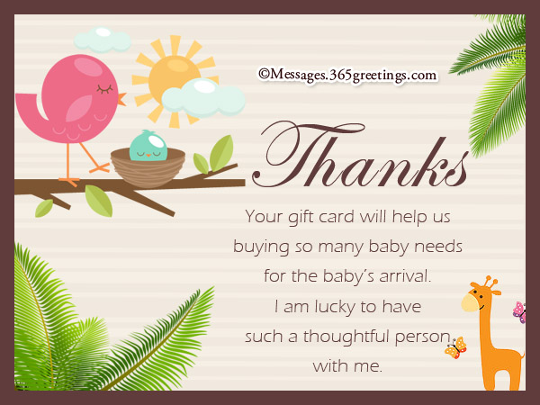 simple thank you note for baby shower