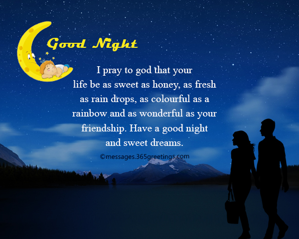 good night messages for friends in english