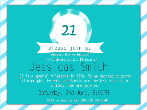 21st Birthday Party Invitations