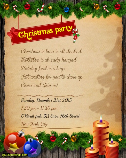 Christmas Invitation Message Sample 10