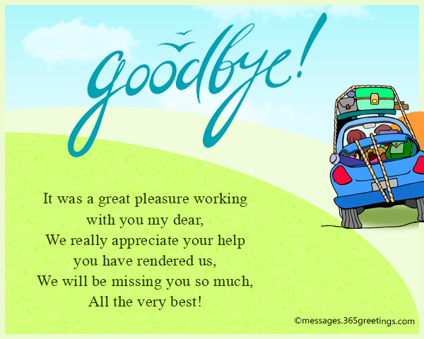 Thank you and farewell message to colleagues