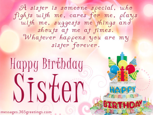 Birthday wishes For Sister, that warm the heart - 365greetings.com